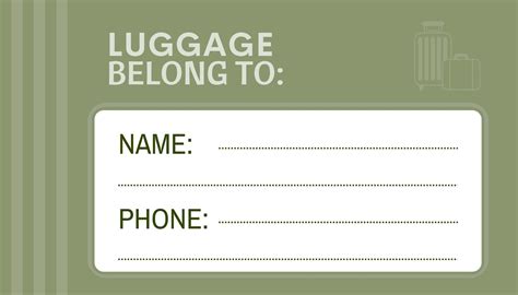 luggage bag tag template